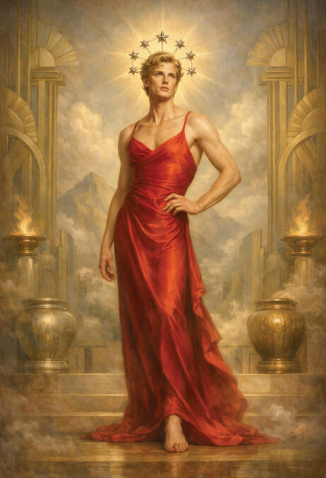 Male figurative surreal fine art. Crossdressing, Gender Fluidity, LGBTQIA+.